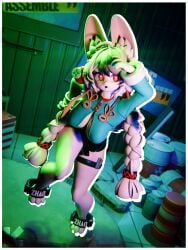 3d 3d_art 3d_render ahoge ankle_cuffs anklet areola body_fur breasts bunny_ears bunny_girl explicit female furry furry_female highres hoyoverse large_breasts looking_at_viewer nipples pink_fur pink_hair rabbit_ears rabbit_girl solo thiren twin_braids visiuun zenless_zone_zero zhao_(zenless_zone_zero)