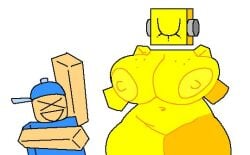 1boy1girl 2d 2d_(artwork) 2d_artwork blue_clothing boobs breasts breasts_out civilian_(die_of_death) die_of_death die_of_death_(roblox) ferman harken_(die_of_death) hat naked naked_female one_eye_closed roblox roblox_game robloxian taunt_(die_of_death) thick thick_thighs thighs tits voluptuous voluptuous_female xd yellow_body yellow_skin
