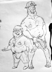 2025 2boys brawl_stars don_pornito dynamike_(brawl_stars) gay male male_only monochrome nipples penis puffy_nipples supercell tagme traditional_media video_games yaoi