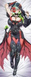 1girls ai_generated arms_up ayakastar bed blush boobs boots clothing curvy diabellstar_the_black_witch duel_monster female gloves gothic hi_res high-angle_view hoodie huge_breasts konami large_breasts looking_at_viewer mask necklace one_arm_up open_mouth pale_skin pose silver_hair solo thighs underwear younger_female yu-gi-oh!