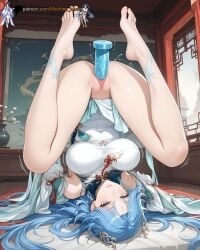 1girls adult adult_female aged_up ai_generated bare_shoulders bed big_breasts blue_dildo blue_eyes blue_hair blush boobs breasts chinese_clothes clitoris dildo dildo_in_pussy dildo_in_vagina earrings female female_masturbation girl hair_ornament indoor indoors jewelry light-skinned_female light_skin long_hair machine_muse masturbation on_bed patreon_username perfect_body pussy pussy_juice pussy_juice_on_dildo pussy_juice_on_sex_toy sex_toy solo solo_female spread_legs tacet_mark_(wuthering_waves) uncensored vaginal_masturbation very_long_hair watermark wuthering_waves
