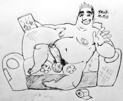 2025 don_pornito gay male male_only monochrome packages_from_planet_x tagme traditional_media troll_moko yaoi