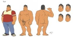 1boy 2014 ass balls black_hair character_sheet chubby flaccid foreskin gay male male_only packages_from_planet_x penis pubic_hair solo tagme troll_moko uncircumcised wkd yaoi