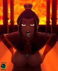 1boy 1girls aang avatar_legends avatar_the_last_airbender azula big_breasts breasts cum_in_mouth erection female joruze male nickelodeon nipples open_mouth paizuri penis tongue tongue_out