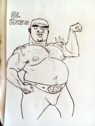 2025 don_pornito gay gorillaz male male_only monochrome overweight russel_hobbs tagme traditional_media yaoi