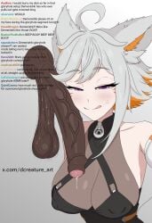 bbc big_breasts big_nipples black_penis chat cuckold dcreature666 demenishki dripping dripping_cum drooling eyelashes glory_hole glory_wall hairy half-closed_eyes long_penis netorare nipple_bulge nipples_visible_through_clothing orange_hair pubic_hair pubic_hair_in_mouth selfie selfie_pose selfie_with_penis short_hair smile streamer streaming sweat sweating sweaty testicles tongue tongue_out twitch twitch.tv username vtuber white_hair