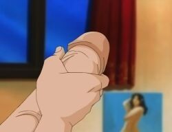 bedroom high_school_student huge_cock jerking_off keraku-no-oh:_king_of_pleasure masturbating masturbating_to_porn nighttime poster_(object) red_curtains ryouichi_sashima teenage_cock teenage_male teenager watching_porn window yellow_wall