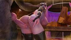 1boy 1girls anal anal_penetration anal_sex animal_penis anthro anus ass balls bellakvo big_breasts body_fur breasts bubble_ass bubble_butt busty canid canine canis cum curvy curvy_body curvy_female curvy_figure curvy_hips curvy_thighs ejaculation elf erection female heels high_heels hips humanoid light-skinned_female myaula night_elf nipples open_mouth pale-skinned_female pale_skin penetration penis pink_skin pointy_ears pussy sex smooth_penis stockings straight thick_ass thick_thighs thighs tongue tongue_out vagina warcraft wide_hips wolf worgen world_of_warcraft wow