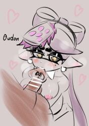 1boy 1girls blowjob callie_(splatoon) fellatio nodo_inkling splatoon