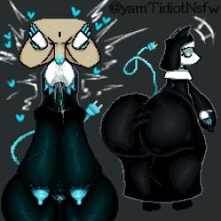 1girl 1girls breasts cat_ears curvy deltarune deltarune_chapter_5 female furry legs nun nun_outfit tagme tasque_manager tasque_manager_(deltarune) tasque_manager_(nun) thick_thighs tight_clothing voluptuous voluptuous_female yellow_eyes