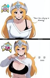 1girls bra brawl_stars looking_at_viewer solo starr_nova_(brawl_stars) white_background