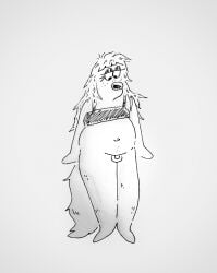 1girls anthro artist_request balls canine chubby female furry nude penis tagme