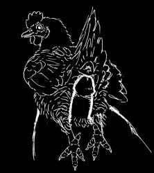 2026 animal_genitalia avian avian_butt beak bestiality bird black_and_white black_background chicken claws cloaca duo einin feathers female female_feral feral galliform genitals human human_on_feral humanoid_genitalia humanoid_penis interspecies male male/female mammal monochrome penis phasianid raised_tail sex simple_background size_difference smaller_female smaller_feral tail tail_feathers