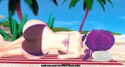 1girl 1girls 3d ass ass_focus big_ass bikini bikini_bottom bikini_top butt butt_crack butt_focus ddlc doki_doki_literature_club female female_only hair_bun huge_ass koikatsu light-skinned_female light_skin purple_eyes purple_hair real_maincharacter yuri_(doki_doki_literature_club)