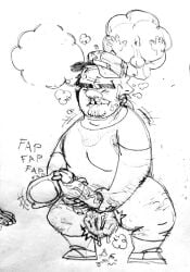 2025 don_pornito gay male male_only monochrome original_character overweight tagme traditional_media yaoi