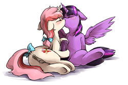 ass audrarius blush cutie_mark female friendship_is_magic futanari hair herm hoofjob_(forelimbs) horsecock intersex kissing my_little_pony on_side original_character penis pink_hair purple_body purple_hair pussy twilight_sparkle_(mlp) white_body