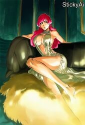 accurate_art_style ai_generated anime_coloring bleach bleach:_the_thousand-year_blood_war curvy female female_only mature mature_female milf pinup solo solo_female solo_focus stickyai