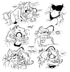 1950s 1boy 1boy1girl 1girls 2026 2d angst anguish baxter_(hazbin_hotel) bedding belly_button bioluminescence blush blush_lines bra clothing compliment complimenting_partner concerned concerned_look confused confused_expression confused_face confused_look cuntboy cyclops devastated devastated_look dialogue dissociating ellipsis english english_dialogue english_text esca female fins fish freckles freckles_on_face freckles_on_knees freckles_on_legs freckles_on_shoulders hazbin_hotel heart heart_symbol heartbroken hellaverse hetero hug hugging illicium implied_abuse looking_at_another lure_(anatomy) male monochrome niffty nuzzling onomatopoeia panties pillow plain_background sad sheet_grab sheets shorts smile smiling staring staring_at_partner straight text text_bubble trans_male trans_man transgender transgender_male transgender_man traumatized twiggietime vivienne_medrano white_background wholesome