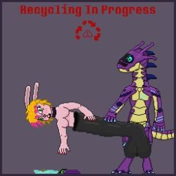 1:1 ahe_gao animated anthro blonde_hair churn cock_vore condom condom_disposal death digital_eyes digital_media_(artwork) duo execution female female_death filled_condom forced fur genitals hair humanoid lagomorph leporid looking_pleasured male male/female mammal melting metal milky_rivas milkybun29 penile penis pink_body pink_fur pixel_(artwork) pixel_animation purple_body rabbit recycling_symbol scared screen screen_face sexual_barrier_device snuff struggling struggling_prey symbol synthetic vore yellow_body