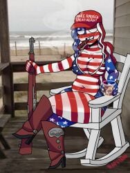 1girls 2026 2d 2d_(artwork) alcohol alcoholic alcoholic_drink almost_naked almost_nude american american_flag american_flag_bikini artist_name ass belly belly_button big_ass big_butt big_butt_(female) blue_body blue_hair blue_jean_shorts blue_shorts boots breasts cap chair chubby chubby_belly chubby_female cigar cigar_in_mouth cigar_smoke countryhumans countryhumans_girl cowboy_boots english english_text female freckles freckles_on_face girl gun gunshot hat humanization humanized humanized_country jean_shorts jeans_shorts m1_garand maga maga_hat make_america_great_again medium_breasts no_visible_face no_visible_genitalia piercing plump questionable rapetard red_body red_cap red_hair red_hat republican rifle s0d0my_s1n short_shorts shorts sit sitting sitting_on_chair slightly_chubby slightly_chubby_female smile smile_at_viewer smiling smiling_at_viewer smiling_female smiling_with_teeth smoke smoke_from_mouth smoking smoking_cigar solo solo_female solo_focus stomach striped striped_bikini striped_body striped_hair striped_swimsuit stripes teeth teeth_bared teeth_gap teeth_showing teeth_visible united_states_of_america_(countryhumans) wavy_hair weapon white_body white_hair wide_hips wide_thighs