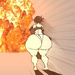 arm_sleeves armwear big_ass big_breasts bomb_devil chainsaw_man curvy curvy_figure doopie explosion huge_ass huge_breasts pale-skinned_female pale_skin panties reze_(chainsaw_man) tank_top thick_thighs