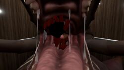 3d deathclaw fallout helluva_boss helpless helpless_male macro mawplay mawshot micro moxxie_(helluva_boss) moxxie_(valorlynz) oral_vore reaching_out size_difference swallowing vore vrchat vrchat_avatar vrchat_media vrchat_model