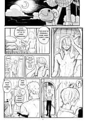 2boys 2d 2d_(artwork) 2d_artwork 2male 2males 2man 2men ? ?! ?? after_shower bad_grammar blush blush_lines blushing blushing_male briefs colorless dressing earrings english english_commentary english_dialogue english_language english_text facial_hair fully_clothed fully_clothed_male gay gay_male gay_sex homosexual homosexual_male homosexual_sex jinzxz lean_male leg_hair male male/male male_only manga_style music_note one_piece page_1 roronoa_zoro sanji sanji_(one_piece) short_hair shower skinny skinny_male smile smiling suprised tagme thinking thought_bubble tight_clothing towel uncolored vinsmoke_sanji water water_drop zoro_(one_piece)