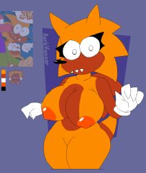 1female 1girls bacon2 big_breasts big_thighs confused female female_only furry furry_only gloves hedgehog hedgehog_girl humanized markvapeur meta:2d meta:reference_image meta:rule_63 meta:tagme pizza_tower sharp_ears skatenic solo thick_thighs what's_shakin'_bacon?