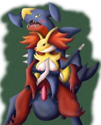 delphox dragon female garchomp nintendo pokemon pokemon_(species) pussy pyrophilia video_games