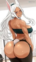 1girls alternate_version_available animal_ears animal_tail anus anus_peek areolae ass ass_bigger_than_head ass_focus back_view big_ass big_breasts boku_no_hero_academia breasts brown_skin bubble_ass bubble_butt chair cleavage commentary dark-skinned_female dark_skin facing_away female female_focus female_only from_behind full_body g-string gym huge_ass humanoid krabby_(artist) legwear lingerie lingerie_panties long_hair long_socks looking_at_viewer mirko miruko muscles muscular muscular_female my_hero_academia navel nipples on_chair panties patreon_username pussy rabbit rabbit_ears rabbit_girl rabbit_tail rumi_usagiyama shiny shiny_hair showing showing_ass sitting sitting_on_chair smooth_skin socks solo solo_female solo_focus speech_bubble sports_bra talking talking_to_another talking_to_viewer text thick thick_ass thick_thighs toned uncensored url usagiyama_rumi very_long_hair viewed_from_behind watermark web_address white_fur white_hair