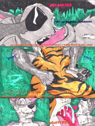 2014 abs anthro biceps canine comic cum disney ecstasy erection fangs feline fur furry furry_only gay holidaypup lady_and_the_tramp male male_only mammal markings muscles nude oral pecs penis shere_khan text the_jungle_book tiger tramp