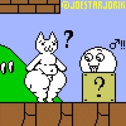 1boy :3 ? accurate_art_style animated anthro ass belly cat_boy cat_ears cat_mario catboy chubby felid felid_humanoid feline feline_humanoid femboy flaccid furry furry_femboy furry_male huge_ass huge_thighs joestarjorik looking_at_another looking_at_penis loop looping_animation male male_symbol massive_ass penis pixel_art short_penis small_cock small_penis suprised surprised_expression surprised_face syobon syobon_action thick_thighs thighs tiny_penis white_body