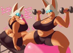 1girls absurd_res absurd_resolution absurdres alternate_version_available ass ass_cleavage ass_crack back bare_shoulders bedroom_eyes big_ass big_breasts big_butt black_clothing black_shorts blue_eyeshadow breasts bubble_ass bubble_butt busty butt_crack cameltoe cleavage curvaceous curvy curvy_female curvy_figure dialogue dumbbell english_text exercise exercise_ball exercise_clothing eyeshadow fat_ass female female_focus female_only fur green_eyes half-closed_eyes heart hi_res high_resolution highres huge_ass huge_butt humanoid large_ass large_breasts legs_apart lifting lifting_weights makeup narrowed_eyes pussy pussy_visible_through_clothes rouge_the_bat sega shorts simple_background solo solo_female solo_focus sonic_(series) sonic_the_hedgehog_(series) spoken_heart spoken_hearts sports_bra sweat sweating sweaty sweaty_ass sweaty_body sweaty_breasts sweaty_butt tagme tail tail_between_buttocks text thick_ass thick_thighs thighs vezeta voluptuous voluptuous_female white_fur white_hair working_out workout workout_clothes