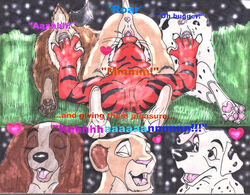 101_dalmatians 1boy 3girls anthro anus balls canine closed_eyes comic crossover disney dog feline fellatio female fingering foursome fur furry group group_sex hindpaw holidaypup lady_(lady_and_the_tramp) lady_and_the_tramp lion male mammal multiple_girls nala oral orgasm orgy paws perdita pussy sheath shere_khan sketch spaniel straight testicles text the_jungle_book the_lion_king tiger