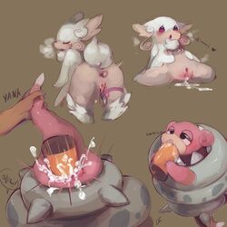 anal anal_insertion anal_sex anus audino blush cum cum_drip cum_in_pussy cum_inside dripping fellatio female human insertion interspecies male mammal mega_audino mega_evolution mega_slowbro nintendo oral oral_sex penetration pokemon pokephilia pussy sex sex_toy slowbro tingtongten vaginal_insertion vaginal_penetration vibrator video_games