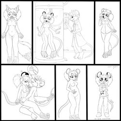 2014 anthro ass breasts canine clothing collar comic cum cum_in_pussy cum_inside cute eyewear female fur furry glasses hair jamesfoxbr laboratory looking_at_viewer male mammal monochrome mouse nipples open_mouth penetration plain_background pregnant pussy rat rodent scientist sex smile standing straight tail teeth transformation vaginal_penetration white_background