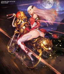 ass blonde_hair breasts female instant-ip legs long_hair moon motor_vehicle motorcycle night panties red_panties smile solo square_enix thighs underwear vehicle