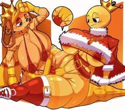 2girl 2girls bassie_(dandy's_world) between_pussy big_breasts bikini bobette_(dandy's_world) breasts crow crown dandy's_world dandys_world female female_only gold_bikini gold_skin golden_basket_bassie golden_bassie golden_bauble_bobette hakaplus hips karikhuri large_breasts leaf leaf_hair legwear micro_bikini nsfw pussy_juice pussy_juice_between_pussies pussy_on_pussy red_bikini roblox shoes_on thick_thighs yuri