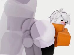 1boy 1girl bent_over commission dick jinx_(jinx_rr34) large_ass large_breasts orange_shirt penis roblox roblox_avatar robloxian sound tagme vaginal_penetration video zeen_dev