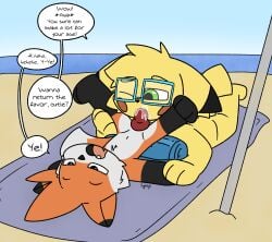 adult_on_cub age_difference anthro cub gay lightningb0lt01 male male/male male_cub male_only oral oral_sex penis pikachu pokemon_(species) sex young younger_male