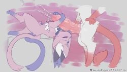 2_tails 4_toes ambiguous_gender animal_genitalia animal_penis balls big_balls big_penis big_tail blush bodily_fluids bodyjob cheek_tuft civ_(catofdesire) closed_eyes collar crotch_tuft digital_drawing_(artwork) digital_media_(artwork) domestic_cat duo eeveelution english_text espeon eyebrows facial_tuft feet felid feline feline_genitalia feline_penis felis feral fluffy fluffy_chest forehead_gem fur gem generation_2_pokemon genital_fluids genitals gloves_(marking) heart_symbol hi_res hug huge_balls huge_cock hugging_another hugging_penis hyper hyper_balls hyper_genitalia hyper_penis imminent_sex inner_ear_fluff leaking_precum leg_markings licking long_tail lying male male/ambiguous mammal markings masturbation multi_tail nintendo open_mouth oral paws pdart pen_(pd) penile penile_spines penis penis_lick penis_on_body penis_on_head pink_body pink_fur pokemon pokemon_(species) precum precum_squirt purple_body purple_fur purple_tongue quadruped ragdoll_cat red_body red_ears red_fur saliva semi-anthro sex sheath signature simple_background socks_(marking) tail text toes tongue tuft vein veiny_penis white_body white_fur