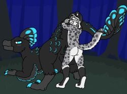 anthro anthro_on_feral anthro_penetrating anthro_penetrating_feral ass black_body blue_eyes blush brown_eyes claws crotch_breasts digital_media_(artwork) dinosaur dromaeosaurid duo feathered_dinosaur feathered_scalie feathers felid feline female female_penetrated feral feral_penetrated forest forest_background forest_sex fur genitals grey_body grin hi_res holding_tail larger_female looking_back lumina_(therealmessyroomguy1) male male/female male_penetrating mammal monty_greymane nature nature_background outside outside_sex pantherine penetration plant prehistoric_species pussy reptile scalie sex sickle_claw size_difference small_dom_big_sub smaller_male smile snow_leopard spots standing standing_sex tail therealmessyroomguy1 theropod toe_claws tree zoophilia