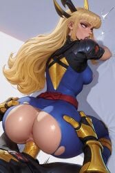 ai_generated bangs big_ass big_breasts blonde_female blonde_hair demon demon_girl emo goth goth_girl magik_(illyana_rasputin) magik_(marvel_rivals) magik_(retro_x-uniform) marvel marvel_rivals mutant mutant_(marvel) penguih russian russian_girl
