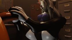 abs angry animated blender feet foot_fetish footjob fully_clothed hellhound helluva_boss loona_(helluva_boss) male/female office paws strikefrommidnight tagme video