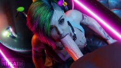 3d animated blender blowjob cyberpunk_2077 judy_alvarez lesbian_conversion lesbian_with_male niisath prostitution sound sucking tagme video