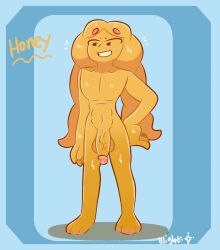 1boy abs balls blightstar braids buff character_name flaccid hand_on_waist honey_(blightstar) long_hair male male_only non-human non-human_only orange_body original original_character penis slime slime_boy solo solo_male standing tagme toony veiny_penis