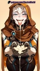 1girls 2025 ai_generated armor artist_name blue_eyes bukkake cum cum_in_mouth cum_on_body cum_on_breasts cum_on_clothes cum_on_hair cum_on_hands cum_on_tongue cupping_hands destiny_(game) destiny_2 electroworld exo_stranger facial female glowing hi_res high_quality high_resolution highres hood hood_up hooded_cloak open_mouth patreon patreon_username paymetons_plug solo stable_diffusion suggestive_fluid tongue tongue_out watermark