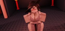 1girls 3d big_breasts black_hair breasts clothing commission female hat lestialrr34 roblox roblox_avatar robloxian tagme thighs white_skin