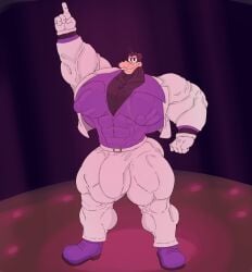 abs absurd_res anthro bedroom_eyes biceps big_biceps big_bulge big_muscles big_pecs body_hair bulge canid canine canis chest_hair clothed clothing dancing disney domestic_dog gloves goofy_(disney) handwear hehdgd hi_res huge_muscles huge_pecs hyper hyper_biceps hyper_muscles hyper_pecs looking_at_viewer male mammal muscular muscular_anthro muscular_arms muscular_male narrowed_eyes nipple_outline nipples open_clothing open_shirt open_topwear pecs seductive shirt solo topwear