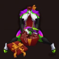 2024 absurd_res anthro blood bodily_fluids bovid breasts candy caprine cloven_hooves corpse dead_eyes death dessert female female_death food gift goat gore guro guts gutted hi_res hooves lil_beetle mammal nipples organs severed_body_part severed_head signature snuff solo